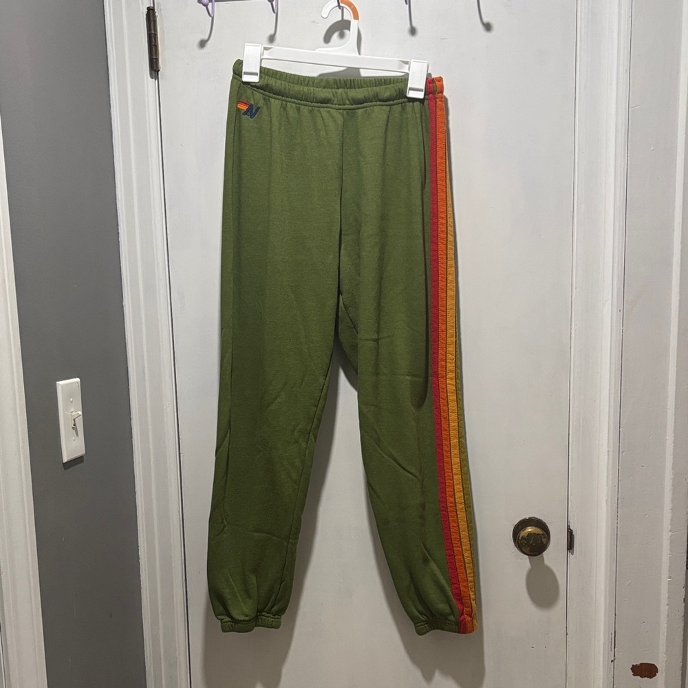 AVIATOR NATION 6 stripe rainbow sweatpants
